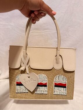 Bayong Kultura Neutral Window Tote | Handpainted Artisan Woven Bag
